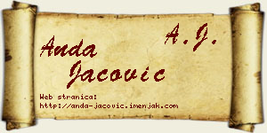 Anda Jačović vizit kartica